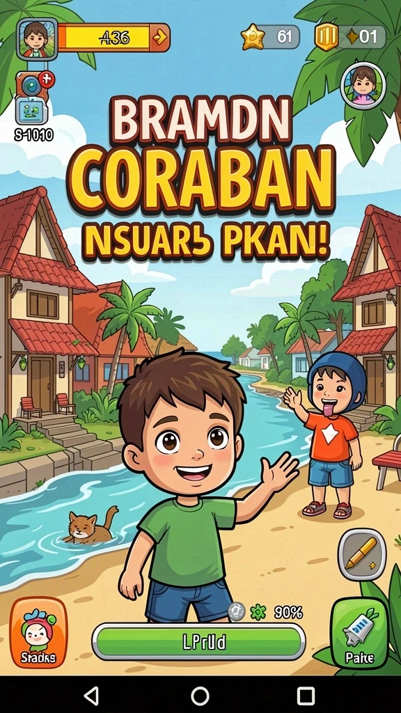 9n9n - Tangkapan layar dengan karakter utama yang beraksi di level penuh warna.